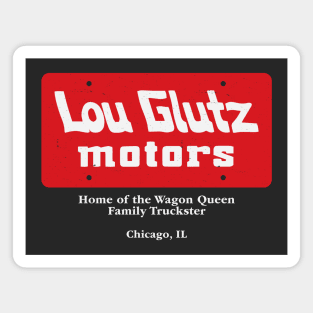 Lou Glutz Motors - vintage license plate logo Vacation Magnet